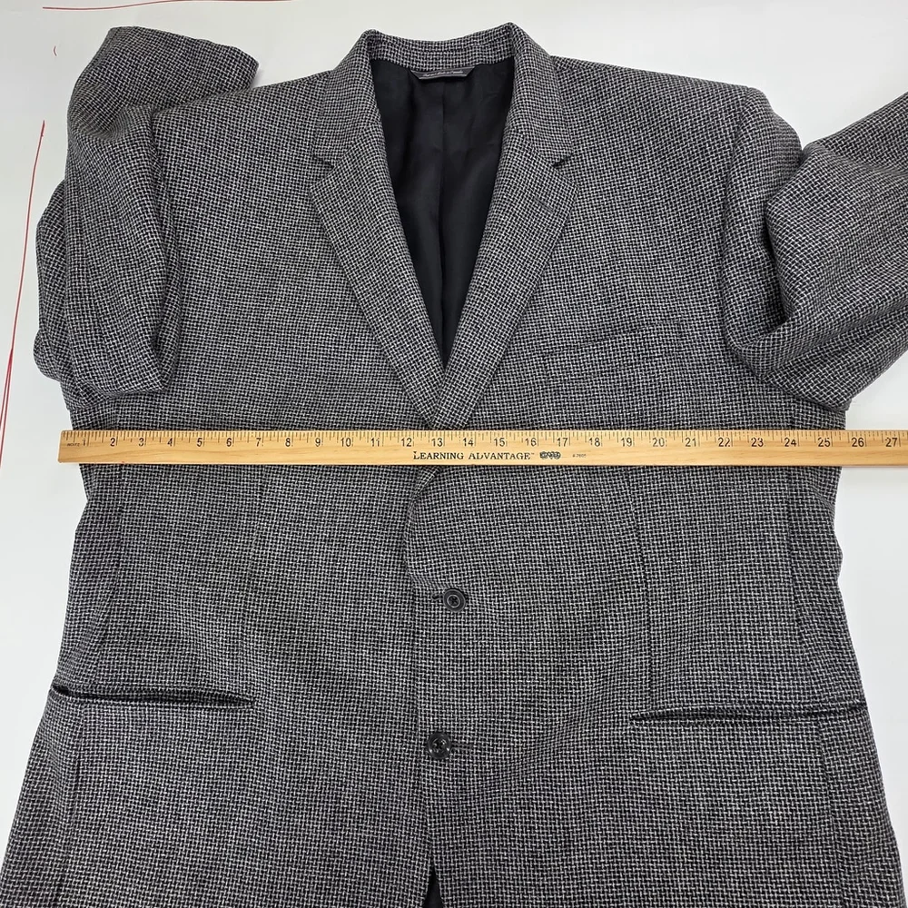 Jack Victor Wool Blazer Mens 50R Black White Canada Tailored Quiet Luxury